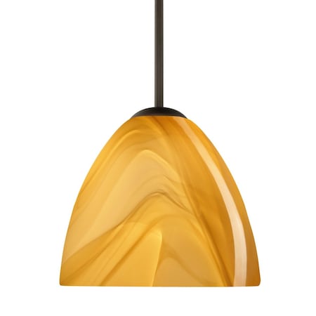 Besa Lighting Sasha Cord Pendant, Honey, Bronze Finish, 1x40W Candelabra 1BT-7572HN-BR